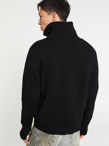 Andersen-Andersen - Navy Half Zip Knitwear in Black