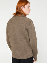 Andersen-Andersen - Navy Half Zip Knitwear in Natural Taupe