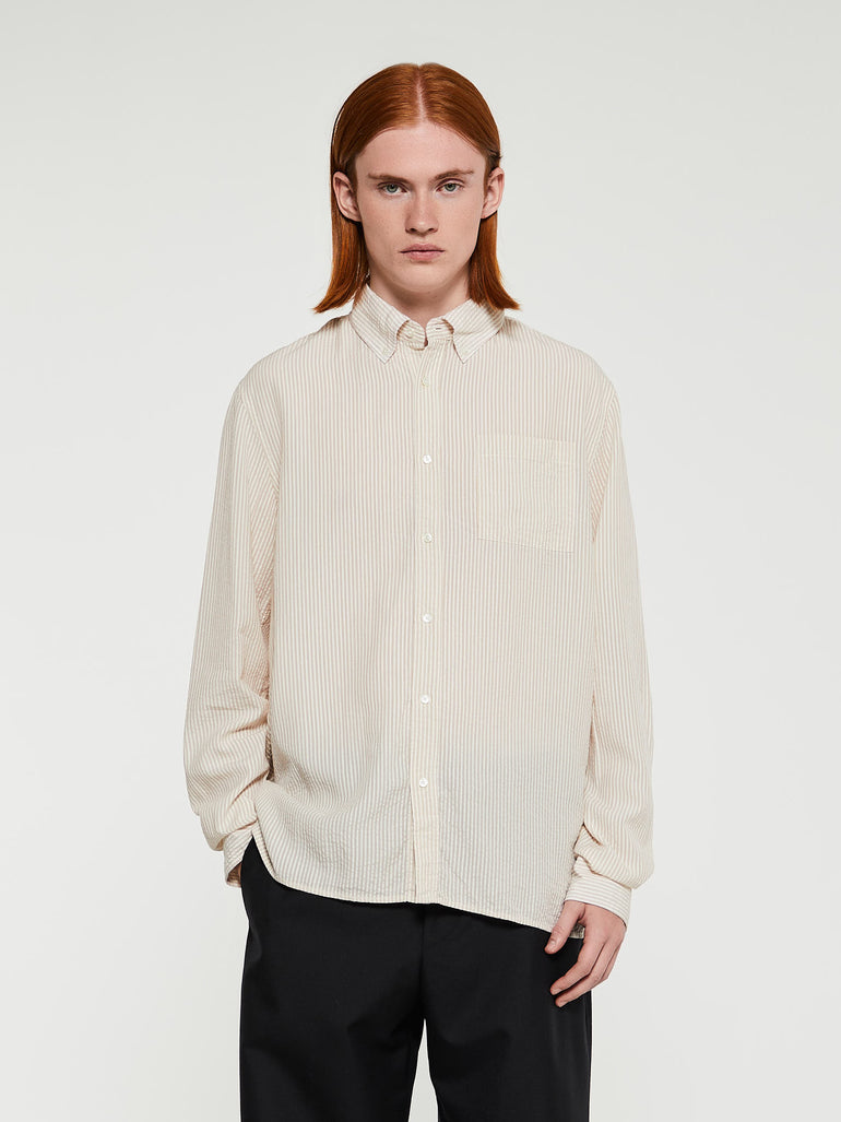 Another Aspect Another Shirt 1.0 in Ecru Brown Stripe