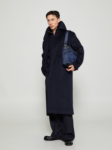 Andersen-Andersen - Navy Full Zip Pockets Knitwear in Navy Blue