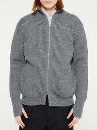 Andersen-Andersen - Navy Full Zip Pockets Knitwear in Grey