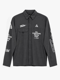 Nike - Nike ACG Aireez Men's Button-Up Long-Sleeve Graphic Top in Smoke Grey, White