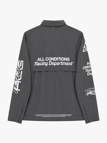 Nike - Nike ACG Aireez Men's Button-Up Long-Sleeve Graphic Top in Smoke Grey, White