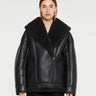 Acne Studios - Leather Shearling Jacket in Black