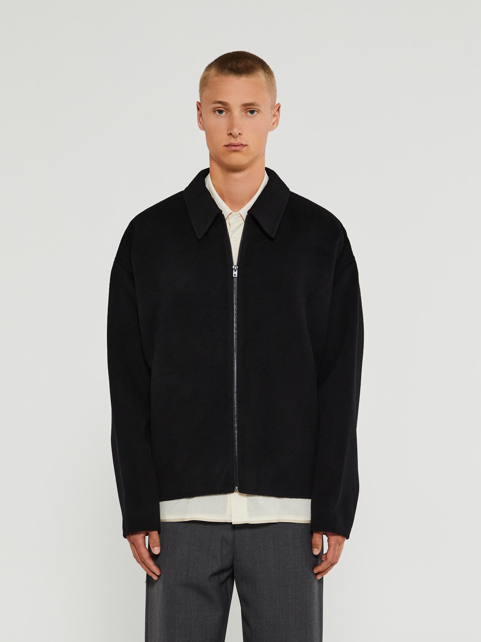 Acne - Wool Zipper Jacket in Black