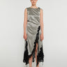 Acne Studios - Satin Lace Dress in Light Grey