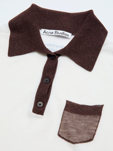 Acne Studios - Polo Knit in White and Brown