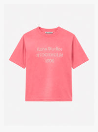 Acne Studios - Sprayed Logo T-shirt in Tango Pink