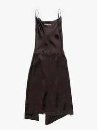 Acne Studios - Shiny Satin Slip Dress in Dark Brown