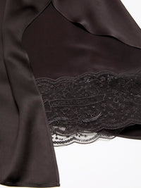Acne Studios - Shiny Satin Slip Dress in Dark Brown