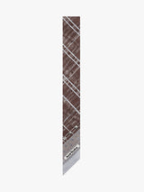 Acne Studios - Plaid Silk Scarf in Grey & Brown
