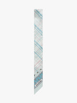 Acne Studios - Plaid Silk Scarf in Sage Green & Light Blue