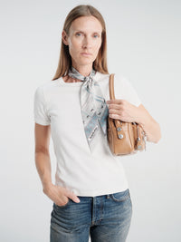 Acne Studios - Plaid Silk Scarf in Sage Green & Light Blue