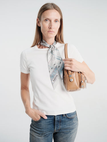 Acne Studios - Plaid Silk Scarf in Sage Green & Light Blue