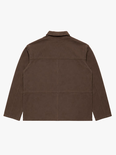 Acne Studios - Socho Faux Suede Shirt in Chocolate Brown