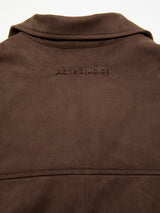 Acne Studios - Socho Faux Suede Shirt in Chocolate Brown