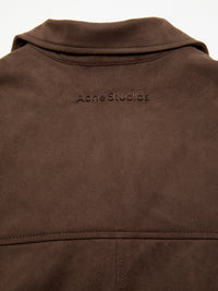 Acne Studios - Socho Faux Suede Shirt in Chocolate Brown