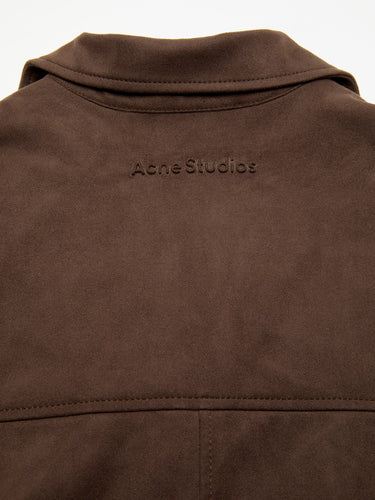 Acne Studios - Socho Faux Suede Shirt in Chocolate Brown
