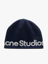Acne Studios - Kort Sport Beanie in Navy/White