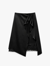 Acne Studios - Satin Ruffle Skirt in Black