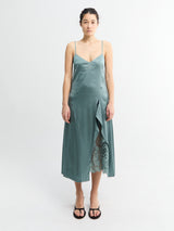 Acne Studios - Satin Slip Dress in Vintage Green