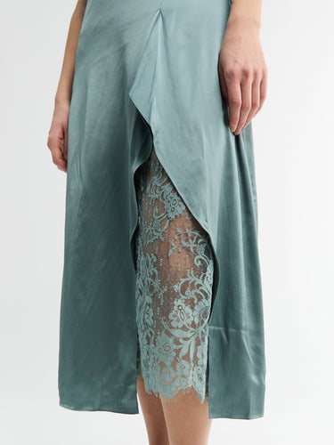 Acne Studios - Satin Slip Dress in Vintage Green