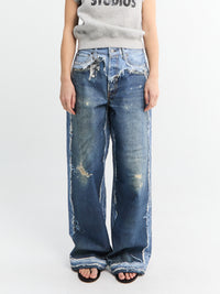 Acne Studios - Cotton Denim Pants in Mid Blue