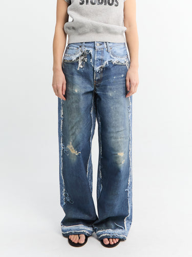 Acne Studios - Cotton Denim Pants in Mid Blue