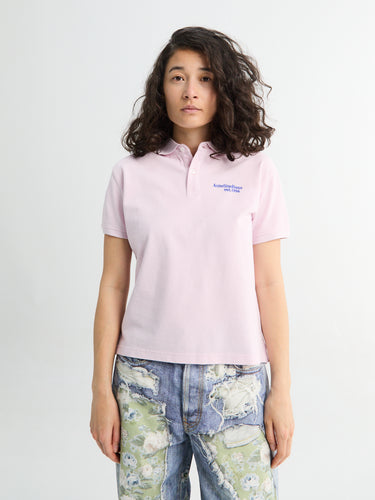 Acne Studios - Logo Polo T-shirt in Pale Pink
