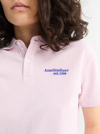 Acne Studios - Logo Polo T-shirt in Pale Pink