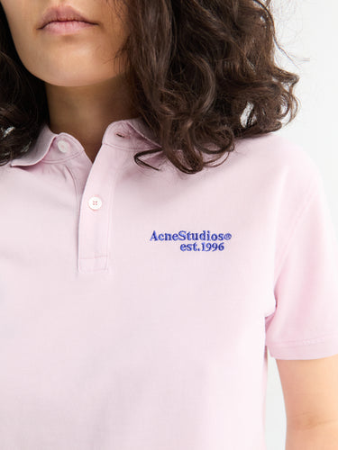 Acne Studios - Logo Polo T-shirt in Pale Pink