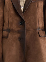 Acne Studios - Suede Suit Jacket in Cognac Brown