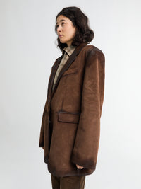 Acne Studios - Suede Suit Jacket in Cognac Brown