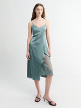 Acne Studios - Satin Slip Dress in Vintage Green