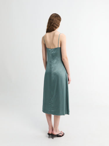 Acne Studios - Satin Slip Dress in Vintage Green Stoy Acne Studios - Satin Slip Dress in Vintage Green Stoy