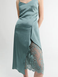 Acne Studios - Satin Slip Dress in Vintage Green