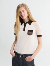 Acne Studios - Polo Knit in White and Brown