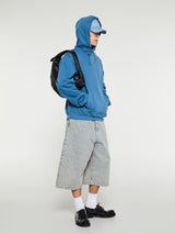 Acne Studios - Monogram Denim Shorts in Blue and Beige