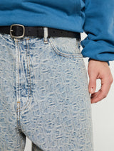 Acne Studios - Monogram Denim Shorts in Blue and Beige