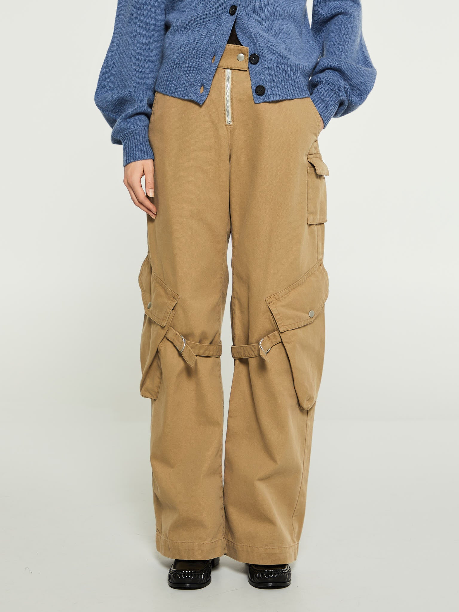 Cargo Trousers in Cold Beige