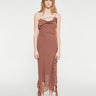 Acne Studios - Ruffle Strap Dress in Toffee Brown