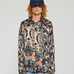 Acne Studios - Printed Button-Up Shirt in Blue and Pink
