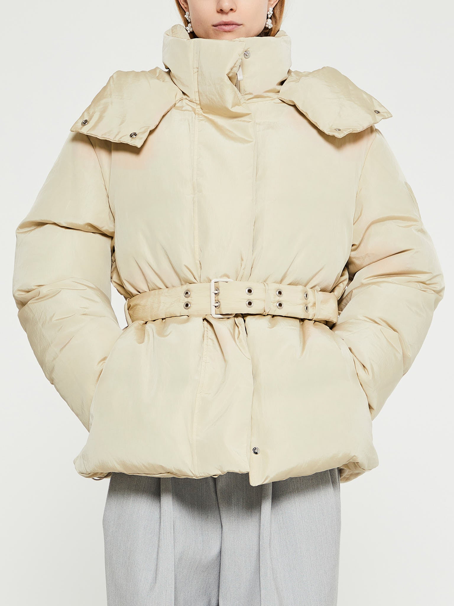 Acne Studios - Hooded Puffer Jacket in Faded Grey