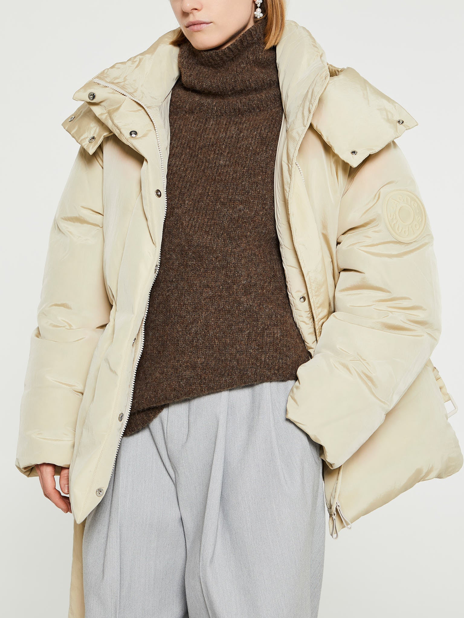 Acne Studios - Hooded Puffer Jacket in Faded Grey