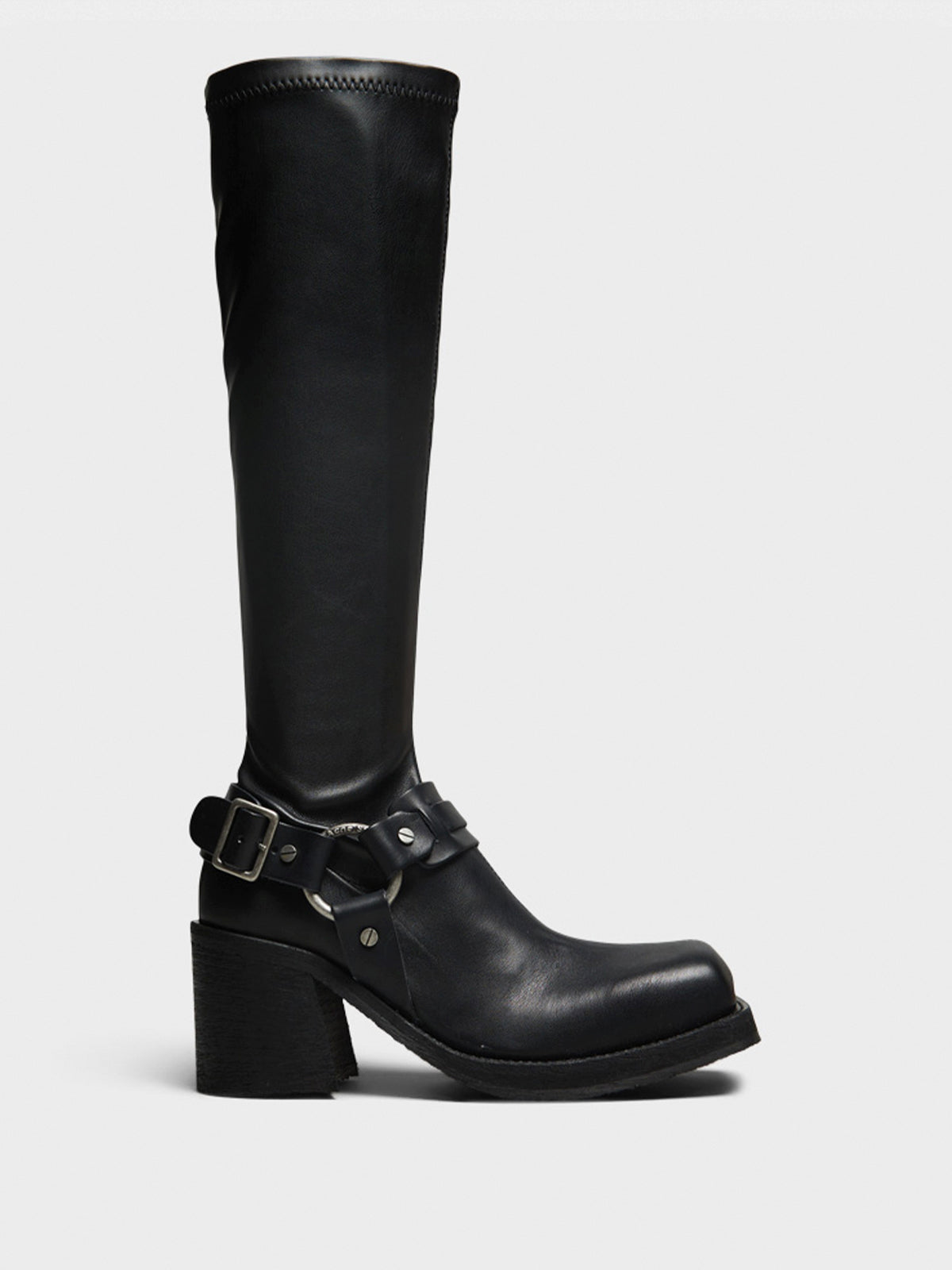Pull-on Buckle Boots in Black