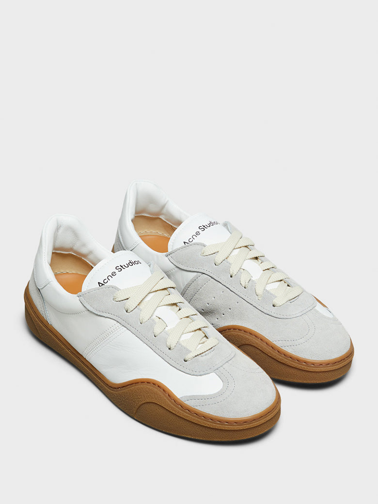 Bars Sneakers in White and Brown