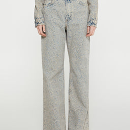 Acne Studios - 2022 Relaxed Fit Monogram Jeans in Blue and Beige
