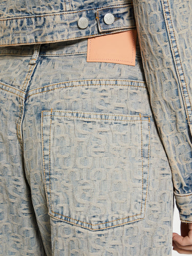 Acne Studios - 2022 Relaxed Fit Monogram Jeans in Blue and Beige
