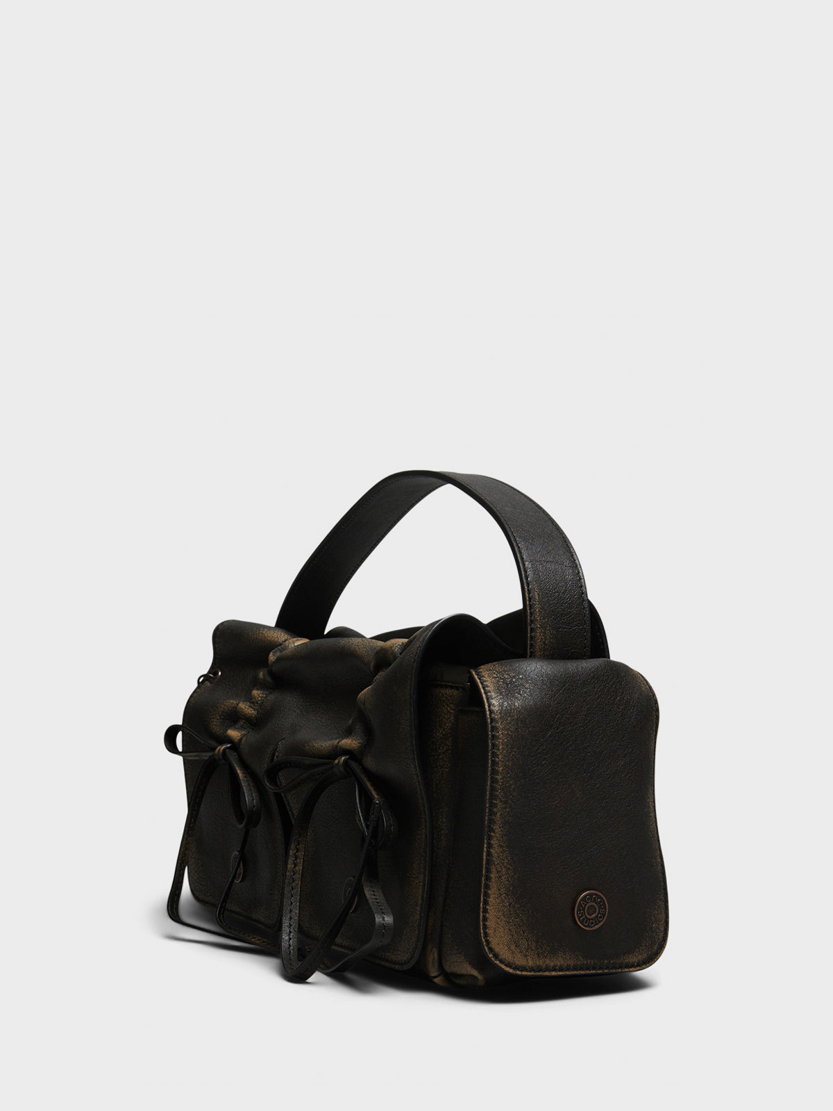 Multipocket Vintage Bag in Dark Brown and Beige