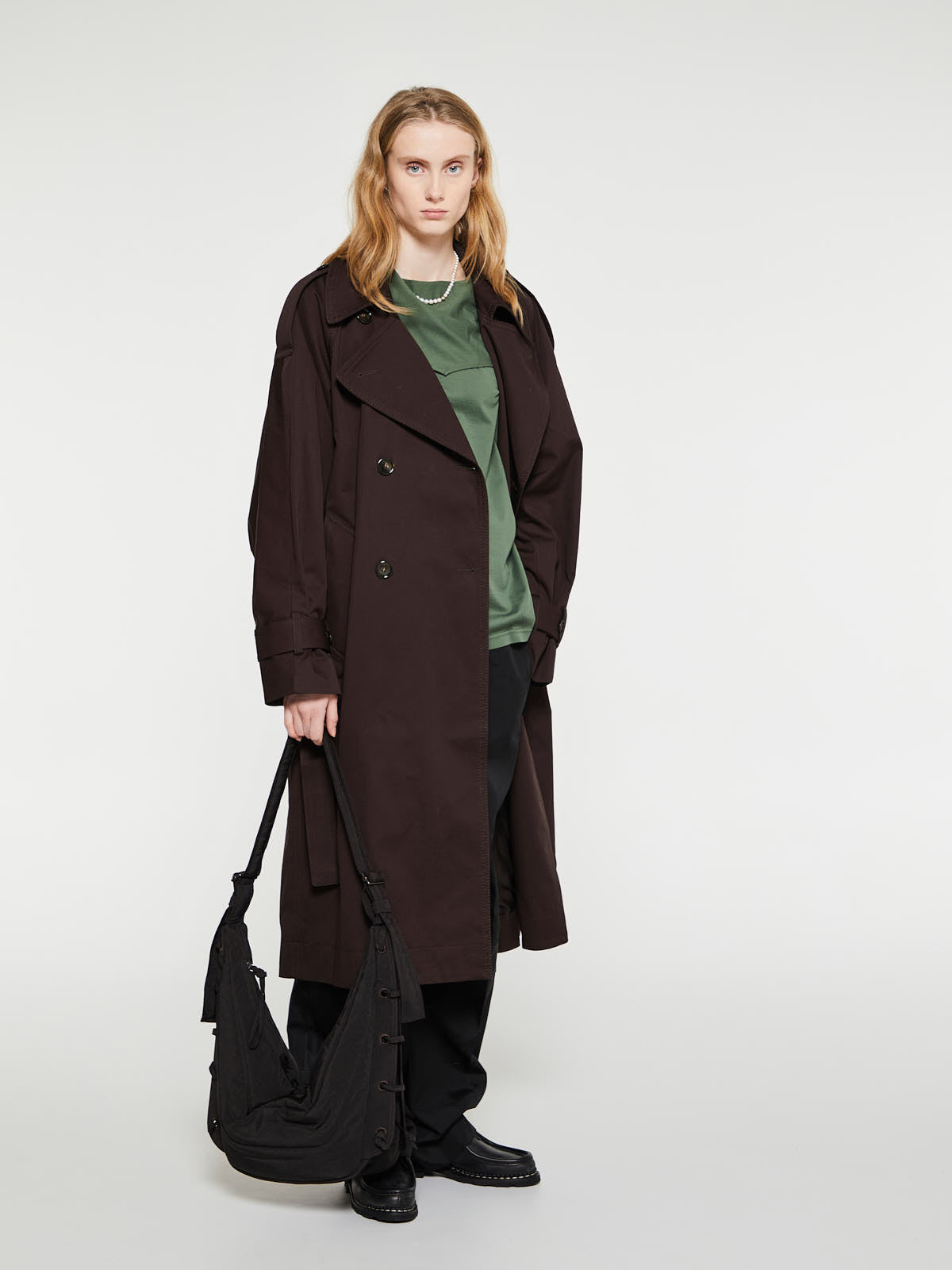 Double Breasted Trenchcoat in Dark Brown